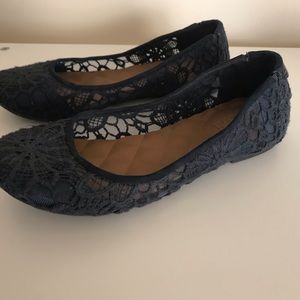 Mudd Navy Blue Lace Flats